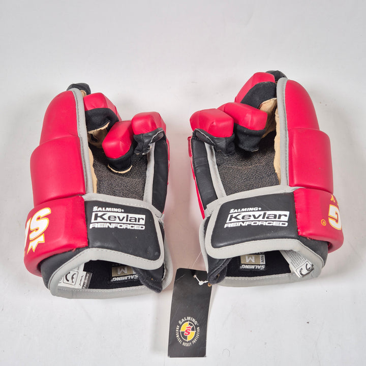 Salming innebandyhandskar medium röd svart