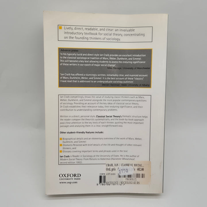 Classical Social Theory av Ian Craib bok