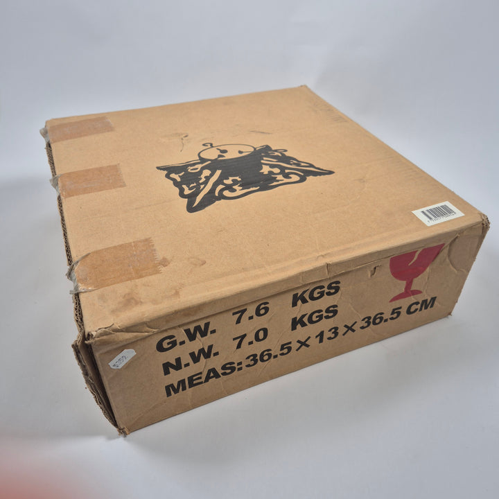 Retro julgransfot i målat gjutjärn