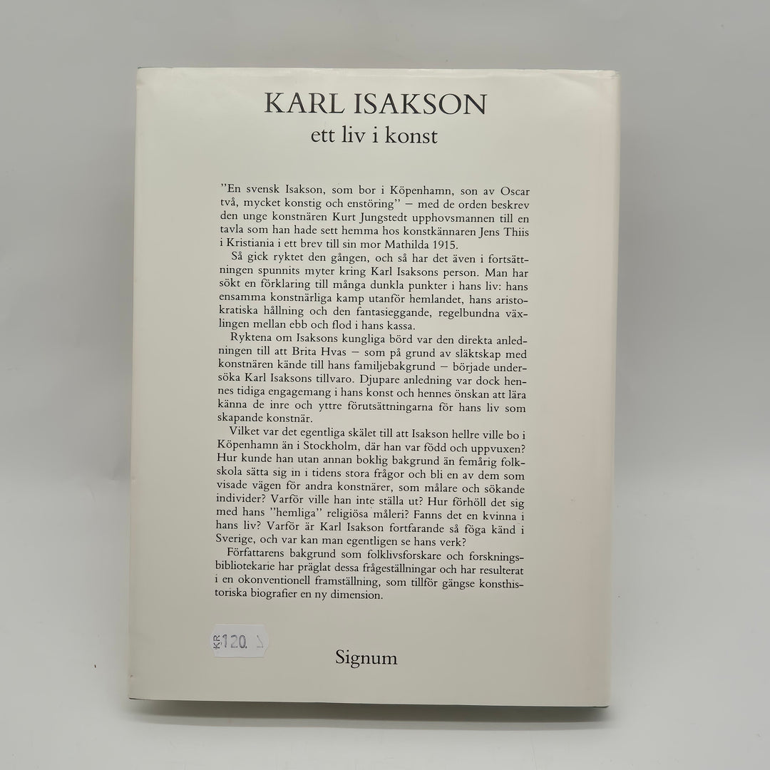 Karl Isakson konstbok Signum hårdband begagnad