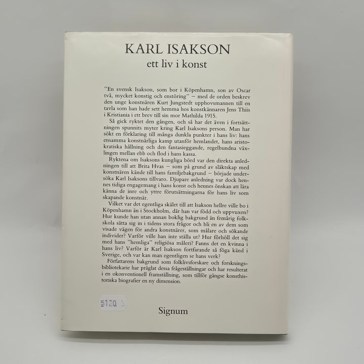 Karl Isakson konstbok Signum hårdband begagnad