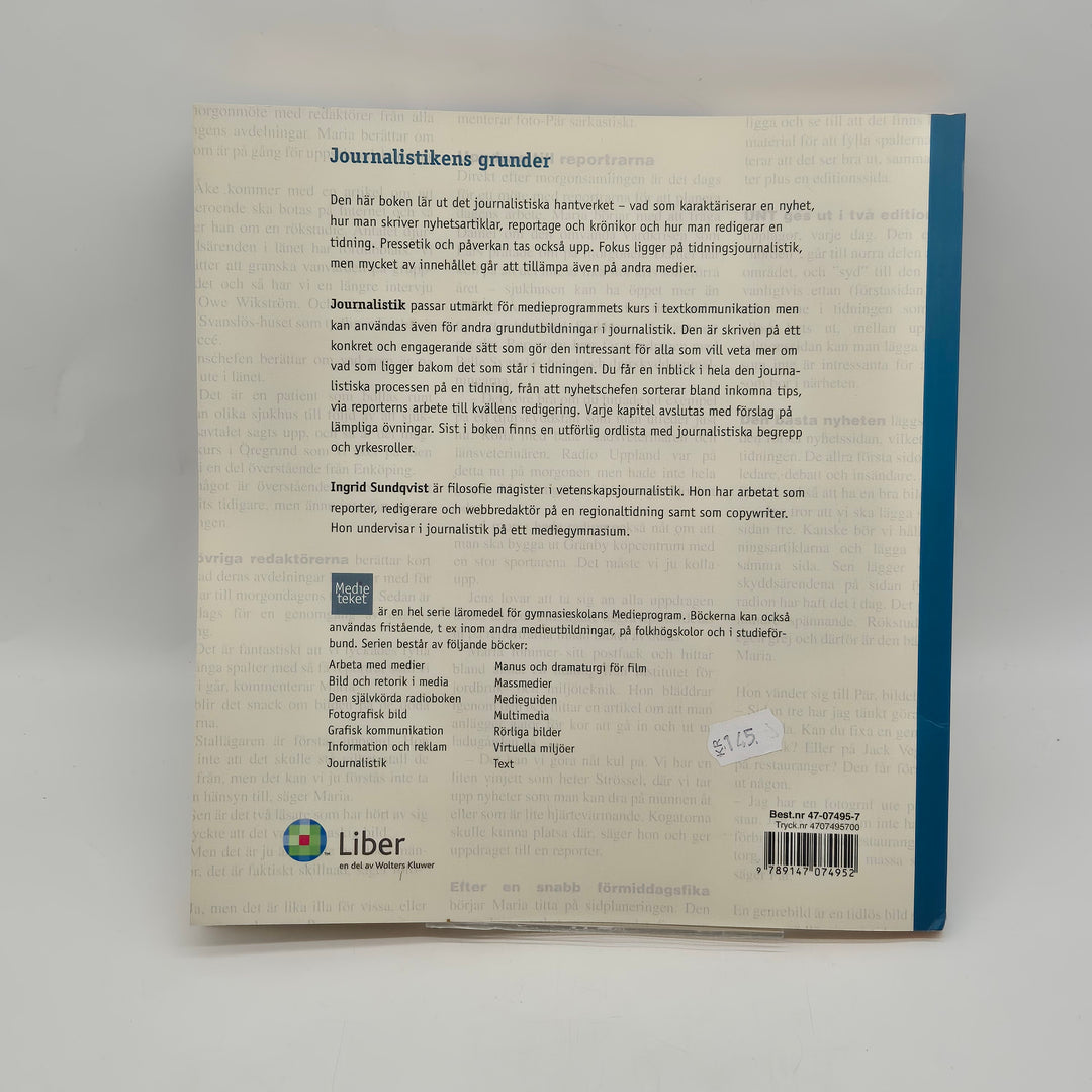 Journalistik fackbok Liber Medieteket begagnad