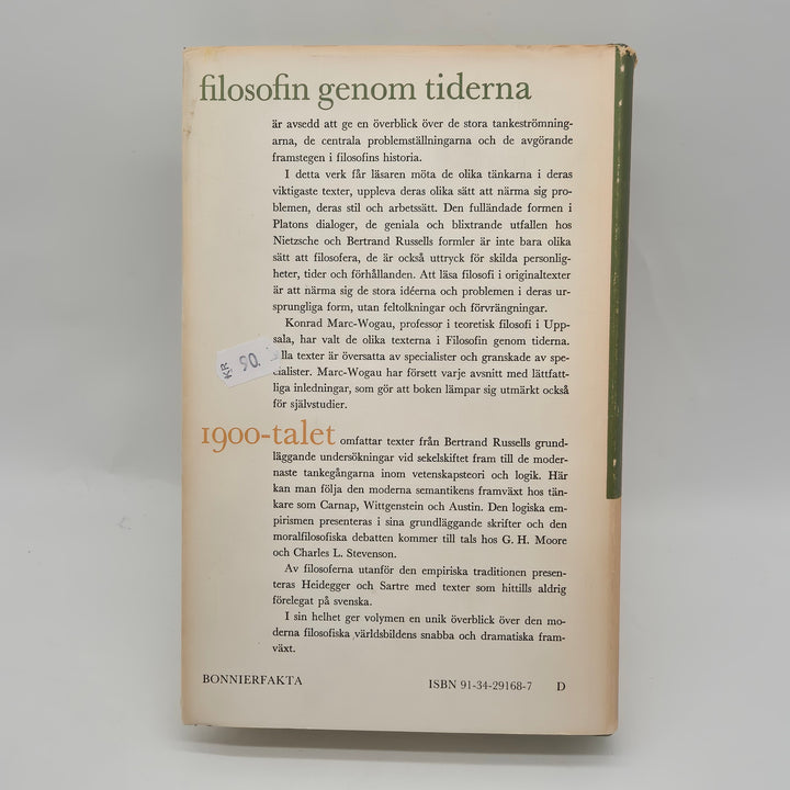 Filosofin genom tiderna 1900-talet Bonnierfakta retro bok