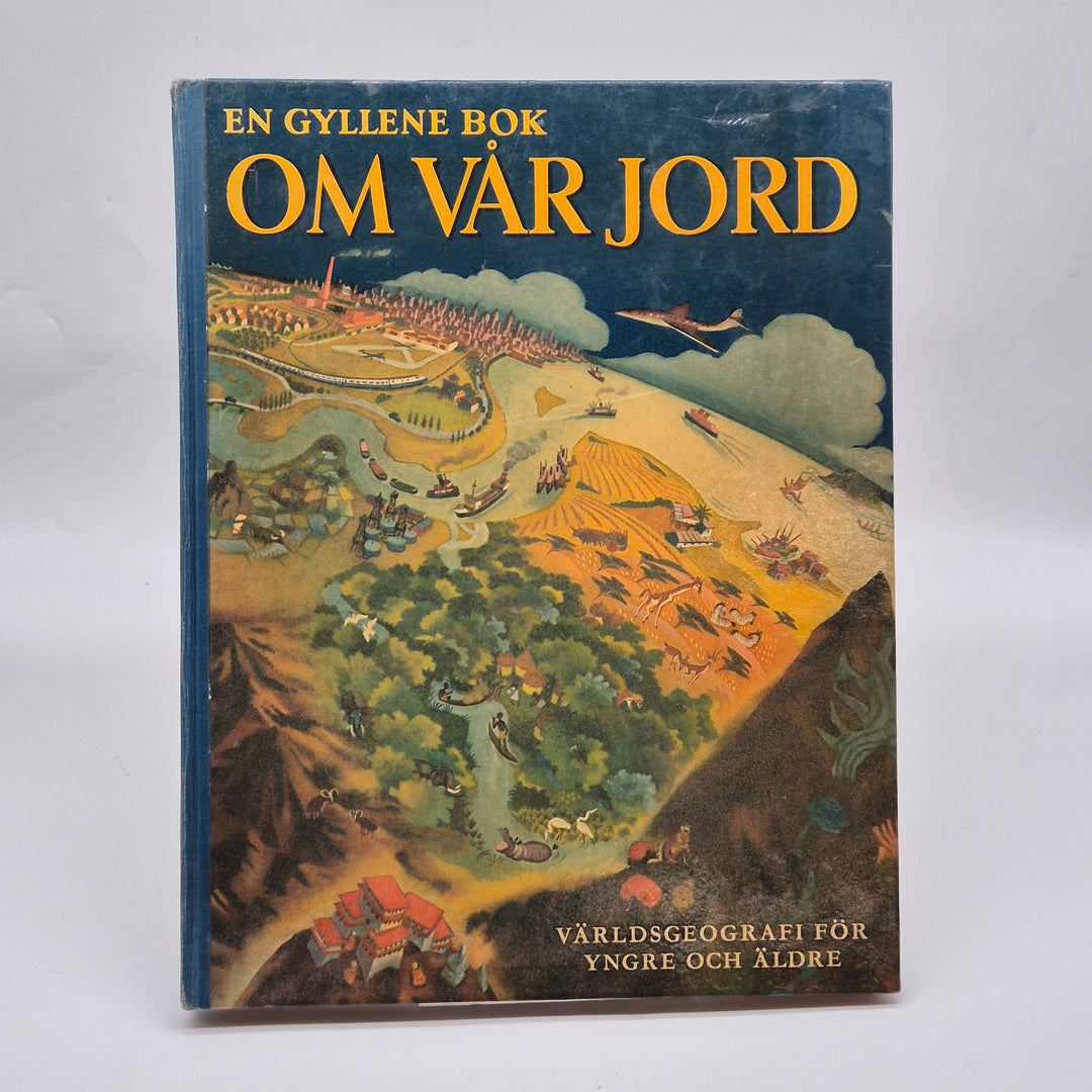 Retro illustrerad faktabok En gyllene bok om vår jord