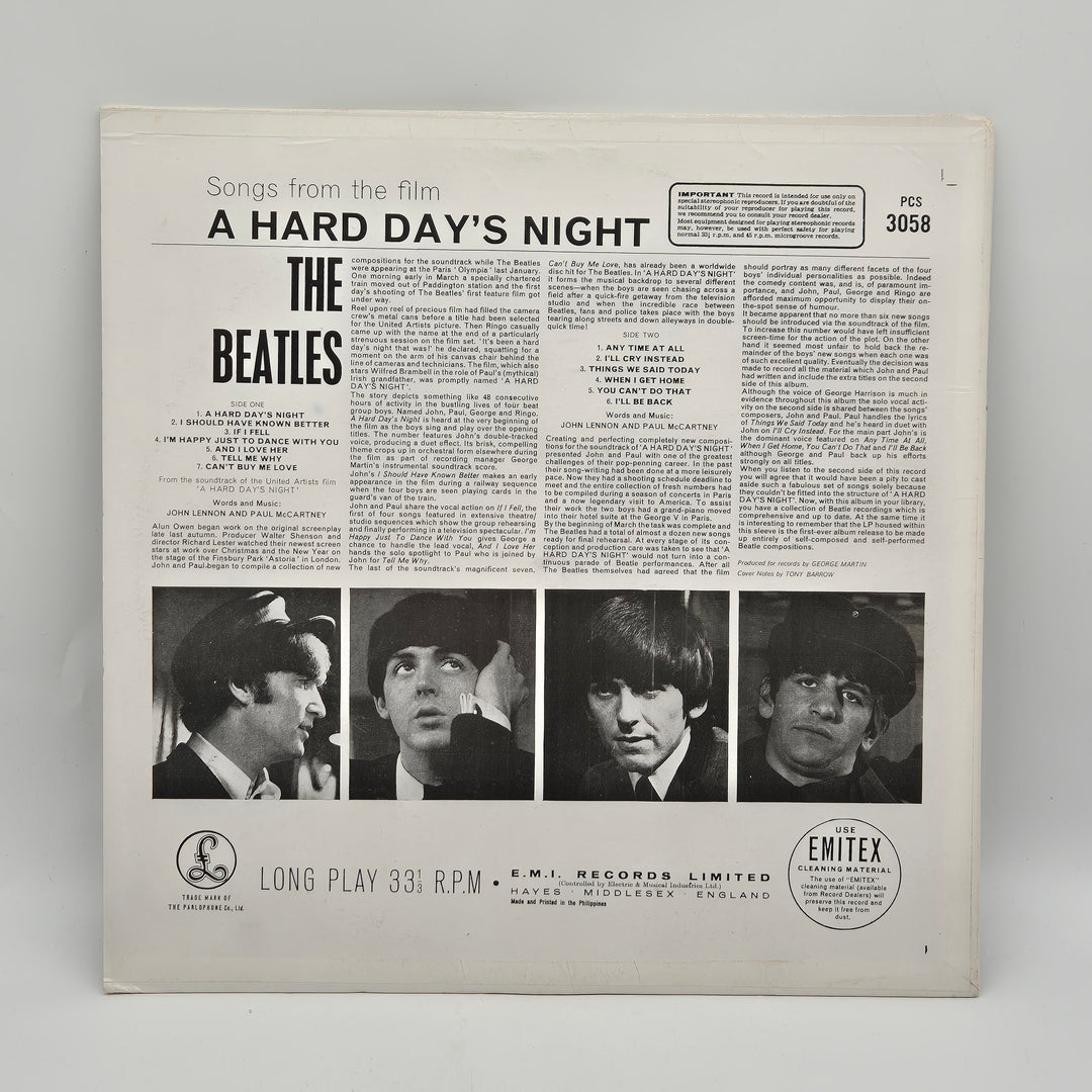 The Beatles A Hard Days Night vinyl LP retro