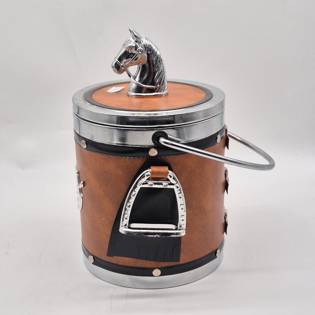 Vintage ishink med hästmotiv – dekorativ kylare 23 cm