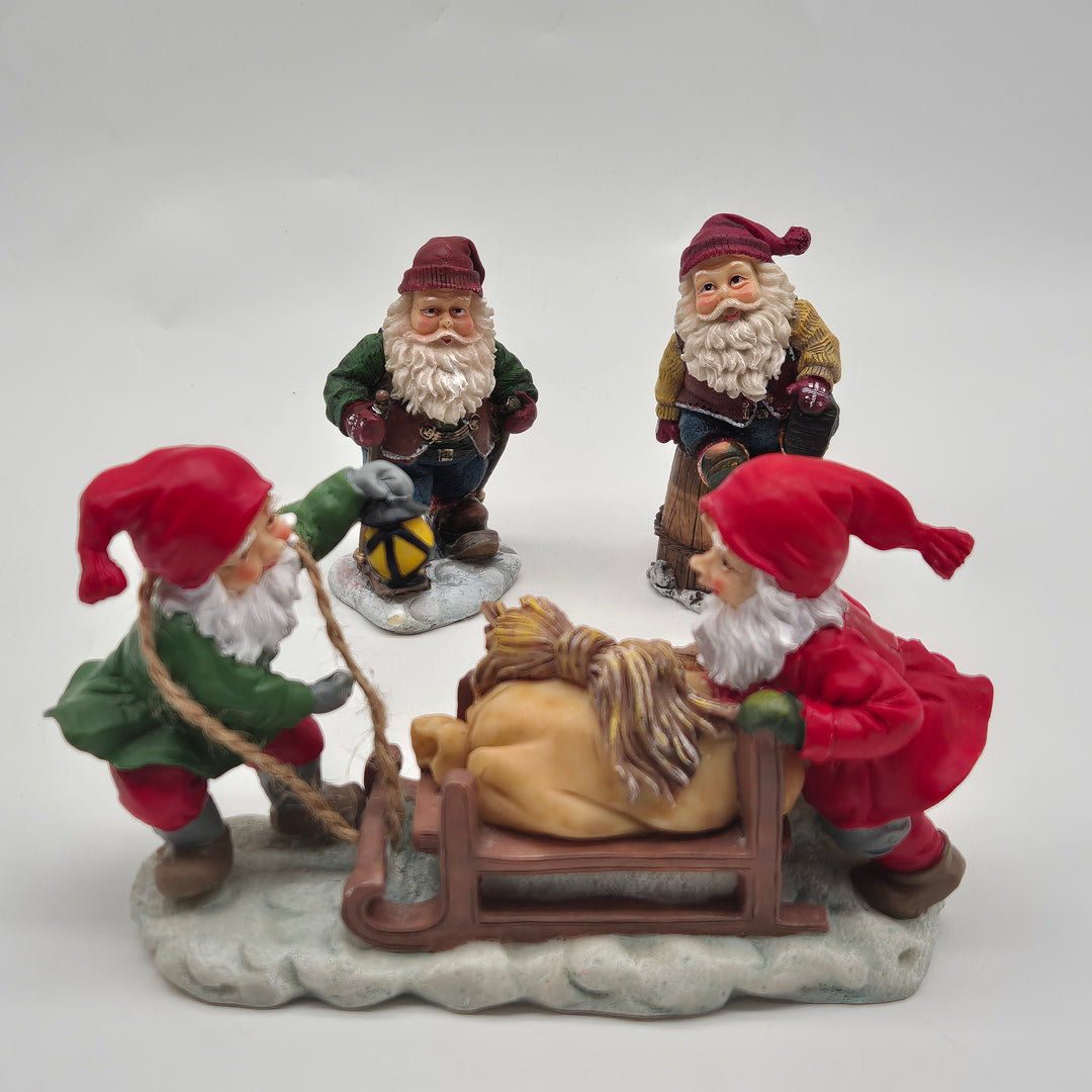 Hedlund juliga tomtefigurer set om fyra