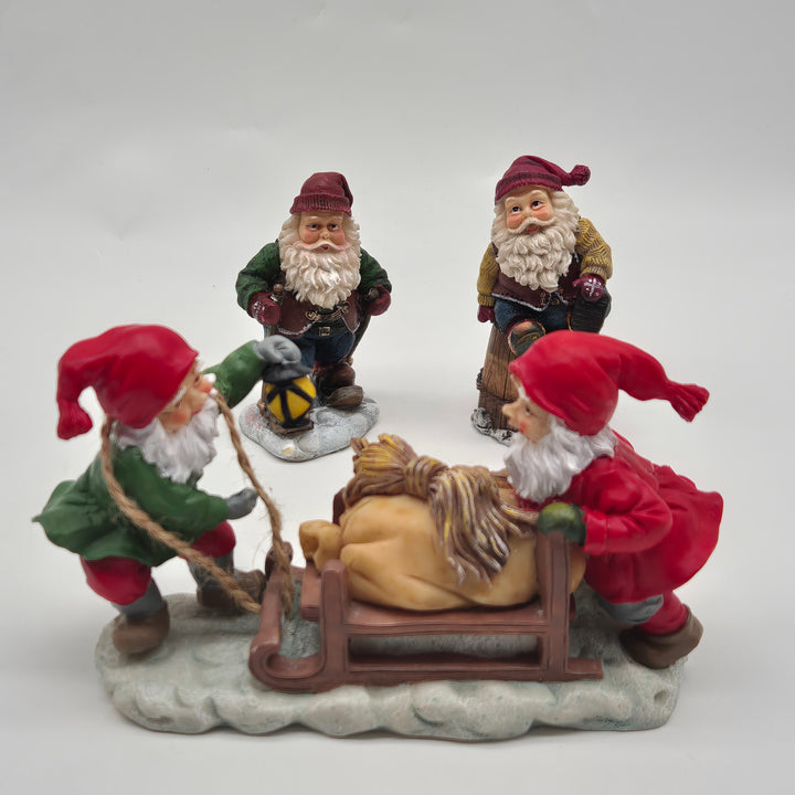 Hedlund juliga tomtefigurer set om fyra