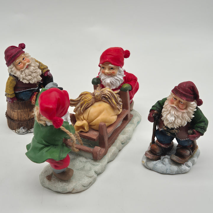 Hedlund juliga tomtefigurer set om fyra