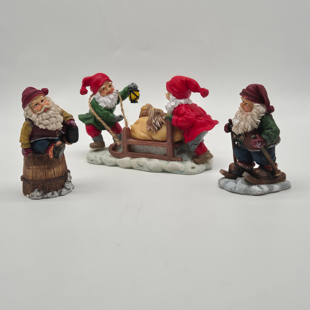 Hedlund juliga tomtefigurer set om fyra