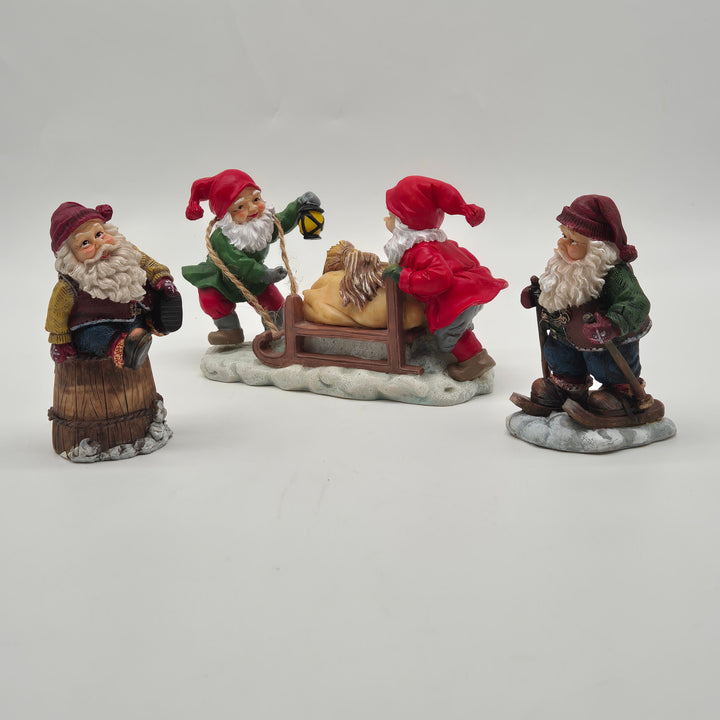 Hedlund juliga tomtefigurer set om fyra