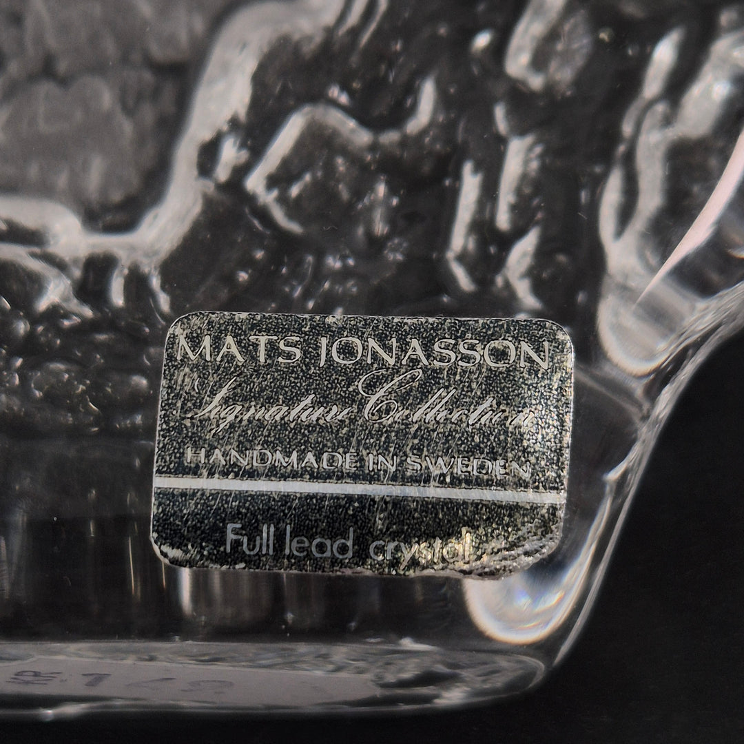 Mats Jonasson kristallskulptur uggla elegant samlarobjekt