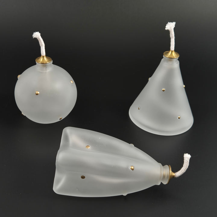 Stilrena oljelampor i frostat glas 3 pack