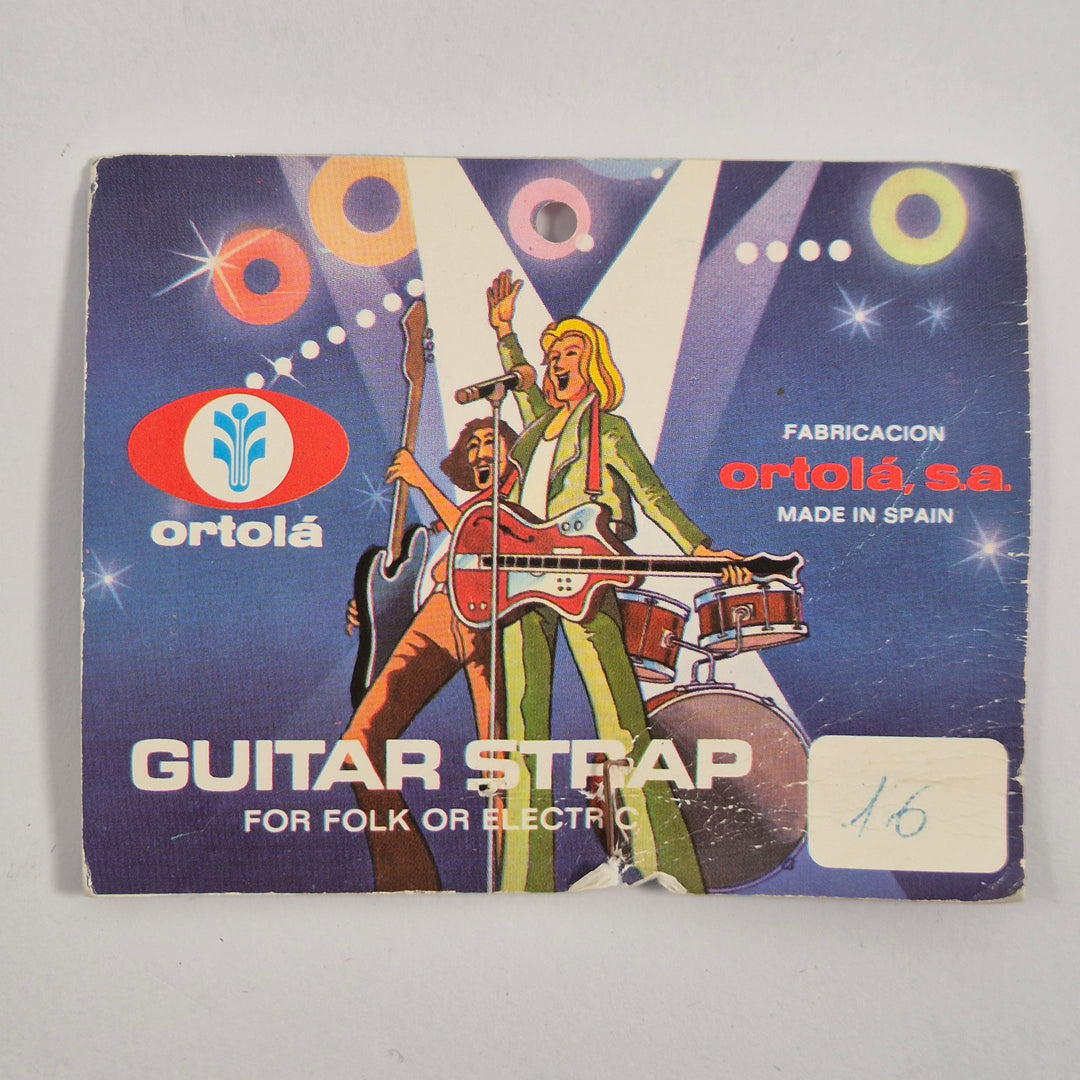 Ortolá retro gitarrband beige blommönster