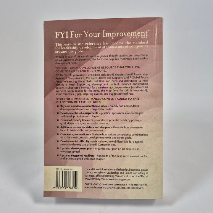FYI For Your Improvement ledarskapsbok engelska