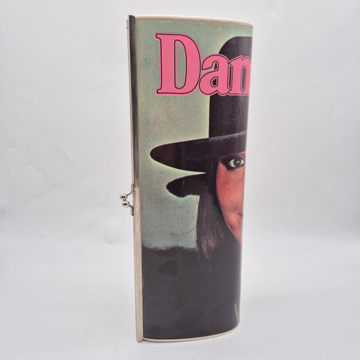 Vintage clutch Ricama grafiskt ansiktsmotiv retro