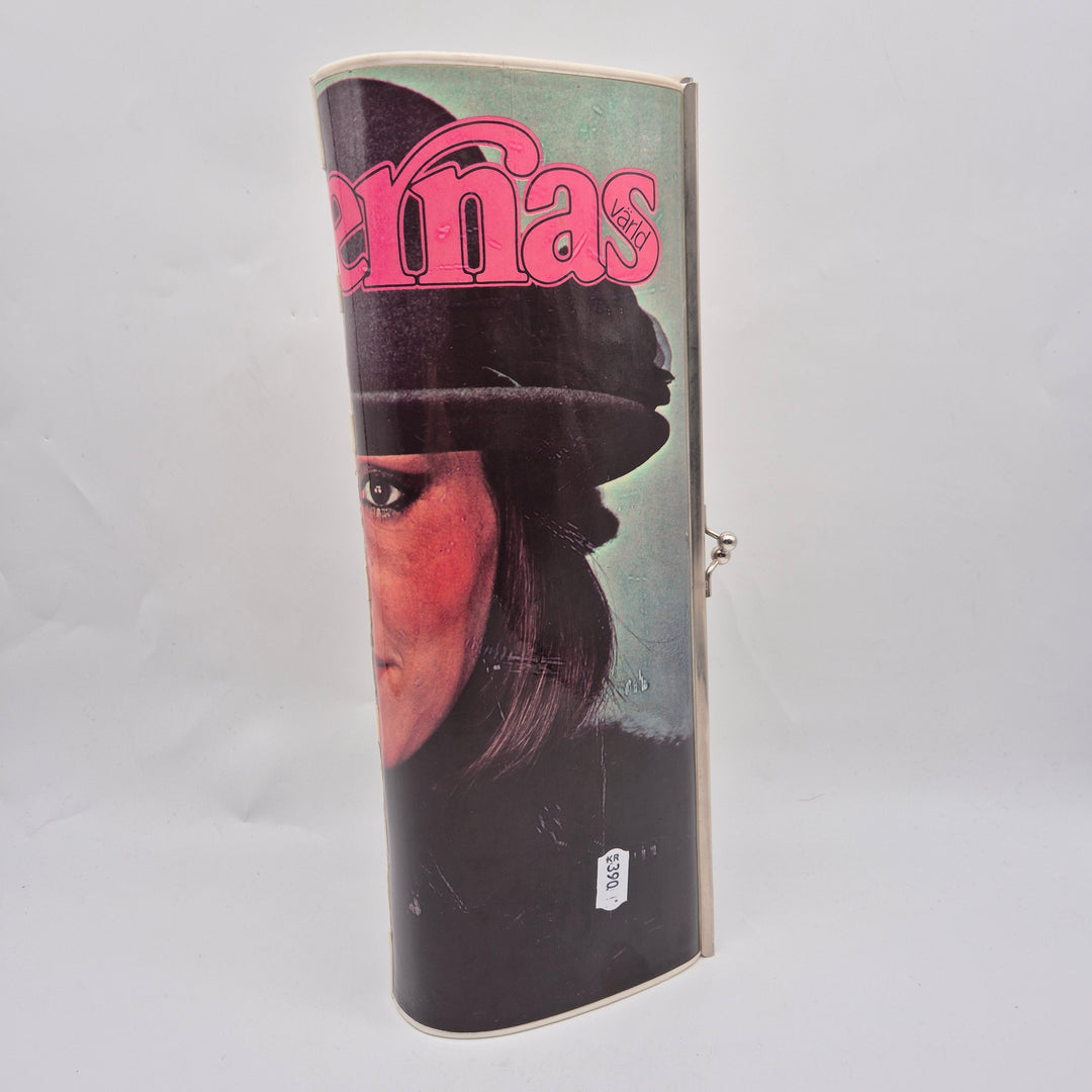 Vintage clutch Ricama grafiskt ansiktsmotiv retro