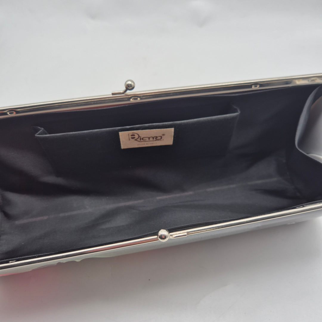 Vintage clutch Ricama grafiskt ansiktsmotiv retro