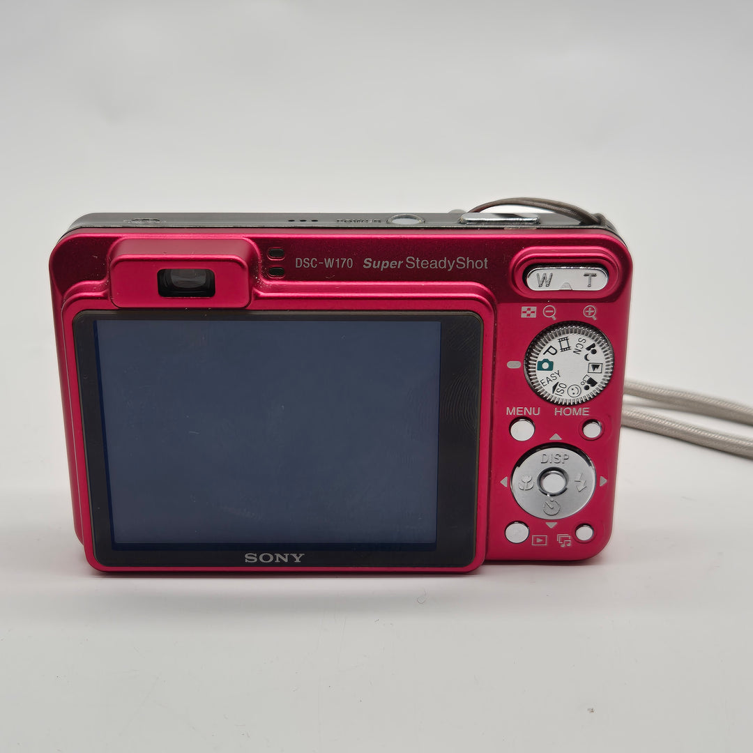 Röd Sony Cyber-shot kompaktkamera retro 10 MP