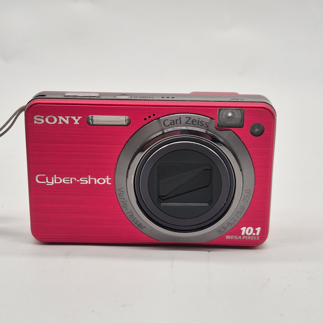 Röd Sony Cyber-shot kompaktkamera retro 10 MP