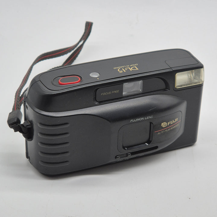 Retro Fuji analog kompaktkamera med blixt