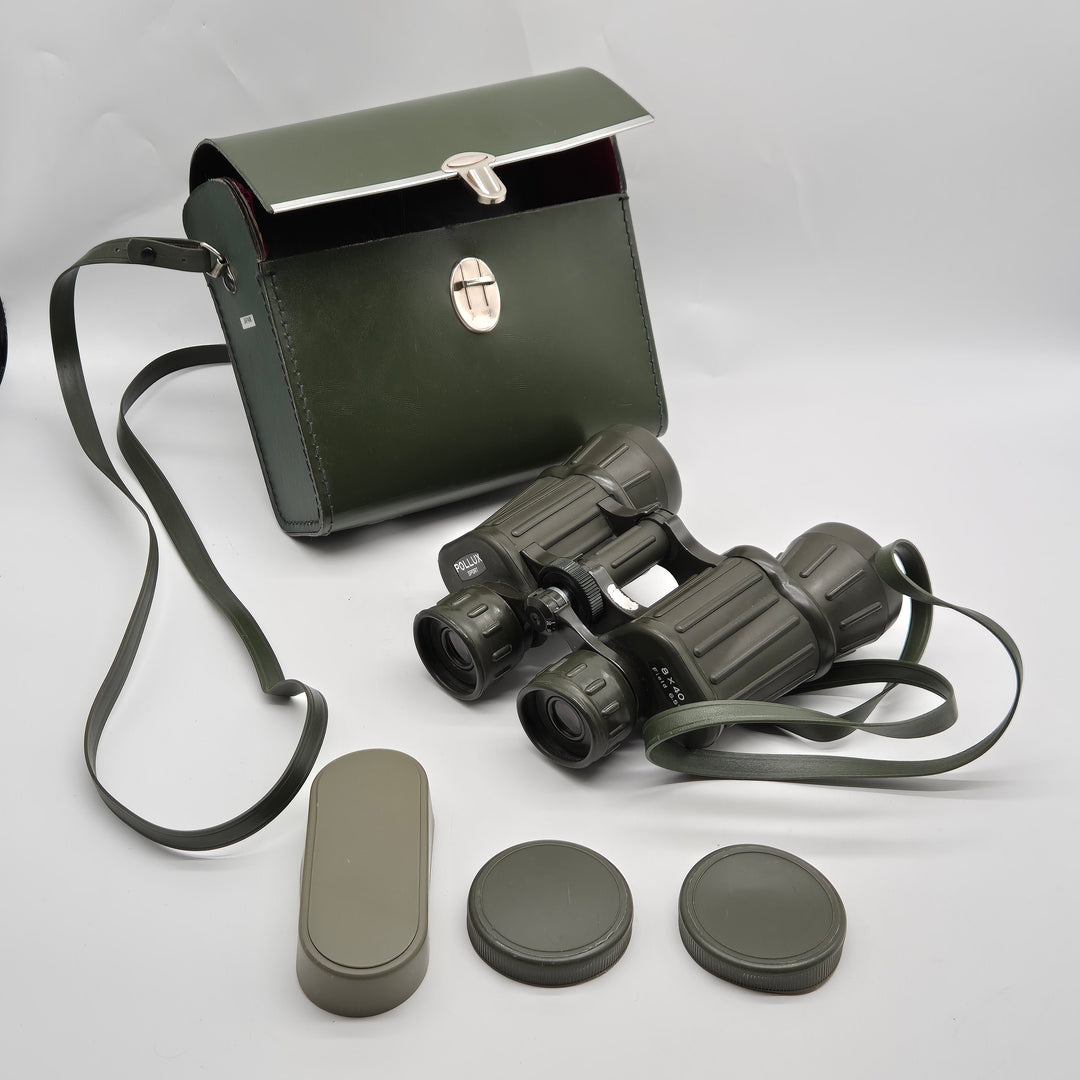 Retro militärgröna japanska kikare med väska