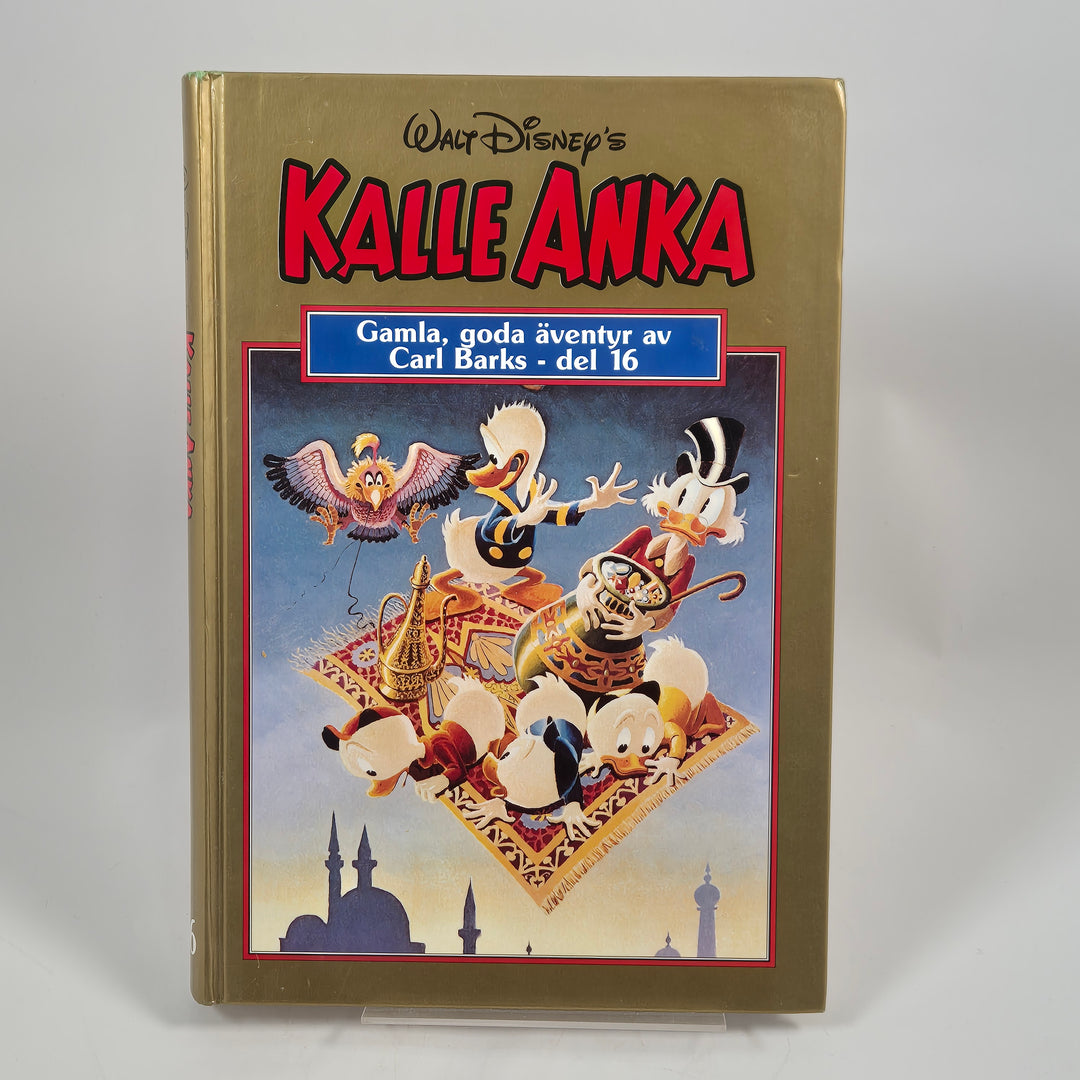 Kalle Anka bok retro guldfärgat hårdband