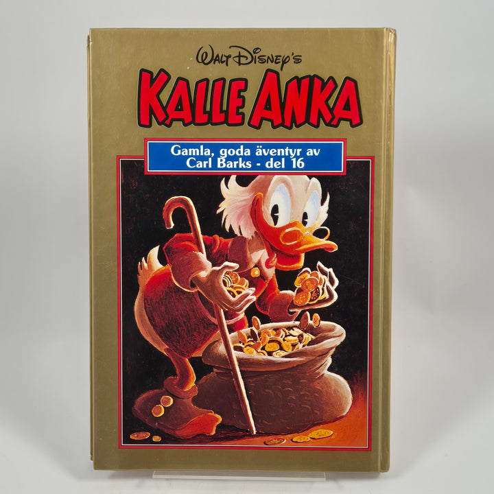 Kalle Anka bok retro guldfärgat hårdband