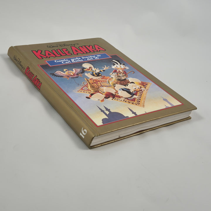 Kalle Anka bok retro guldfärgat hårdband