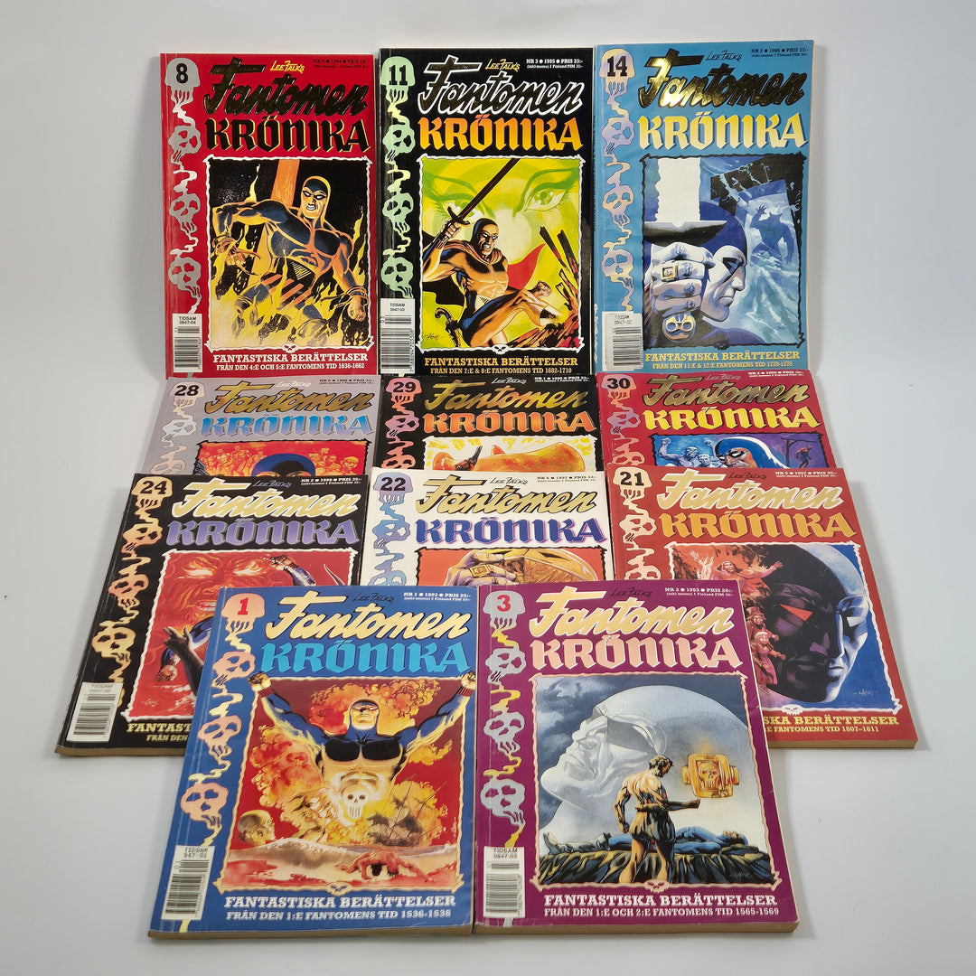 Retro samlarlåda Fantomen Krönika serietidningar