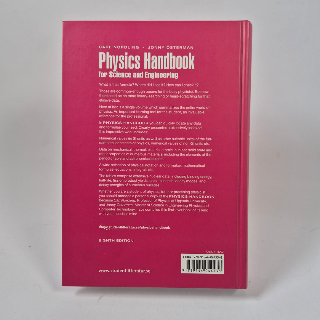 Physics Handbook formelsamling Studentlitteratur rött hårdband