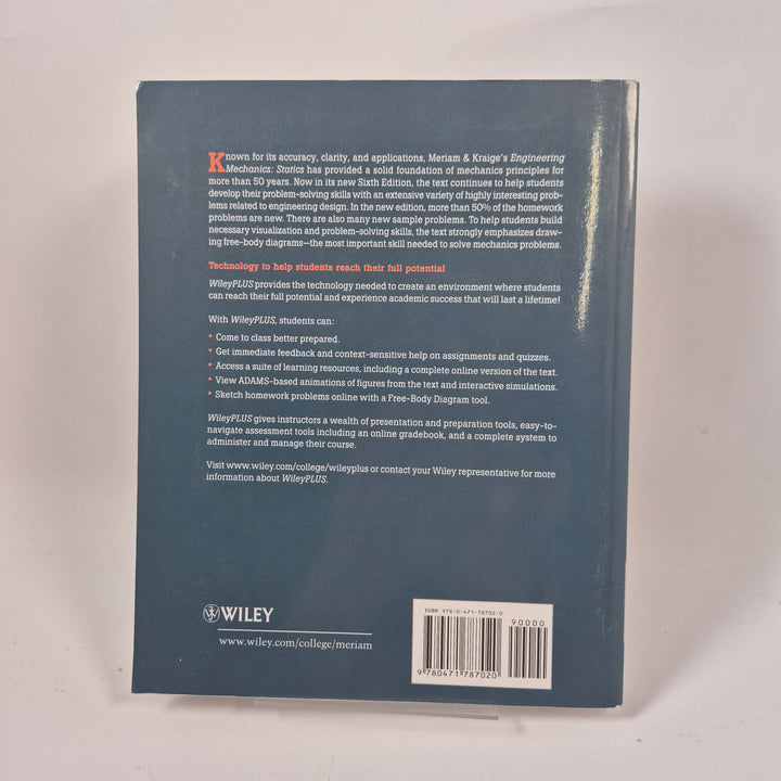 Engineering Mechanics Statics kursbok Wiley begagnad