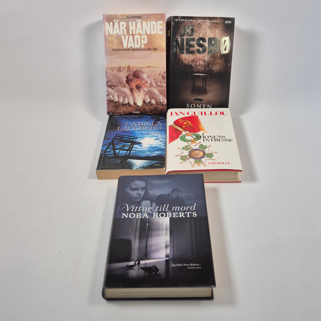 Bokpaket deckare och facklitteratur sex böcker