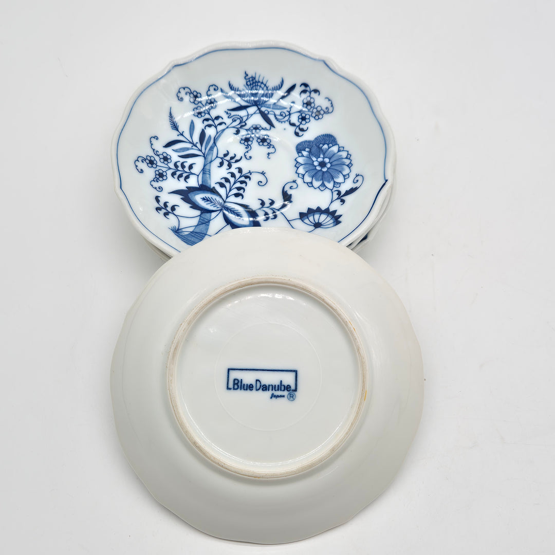 Retro blåvita porslinsassietter Blue Danube Japan