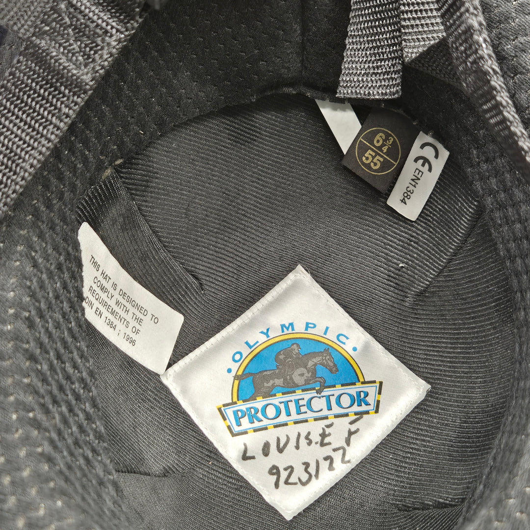 Marinblå sammetsridhjälm Olympic Protector 55