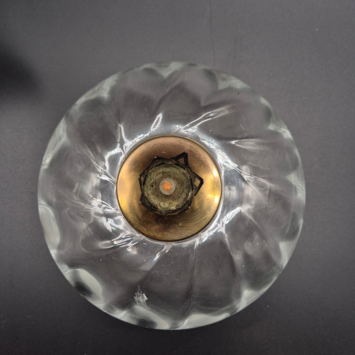Retro oljelampa i klart glas med mässing