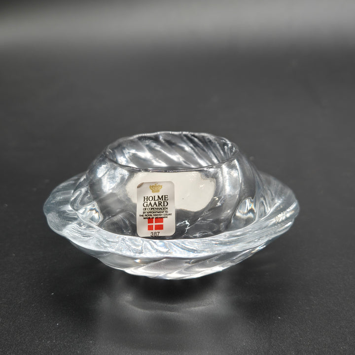Holmegaard ljuslykta i klart tvistat glas