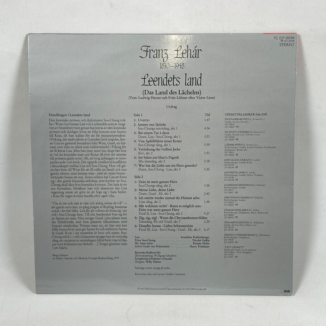 Leendets Land Operett Vintage Vinyl LP Retro