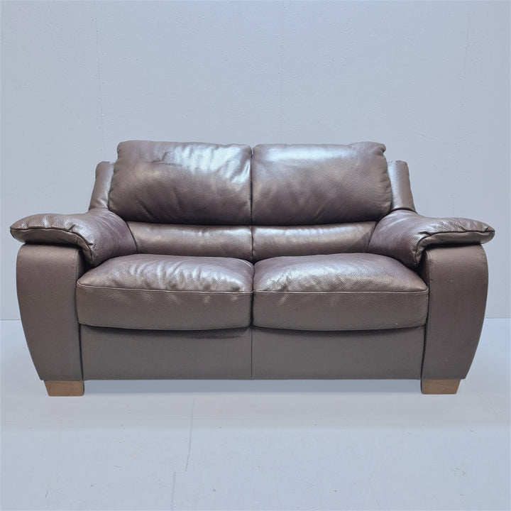 Italsofa lädersoffa 2-sits djupbrun elegant