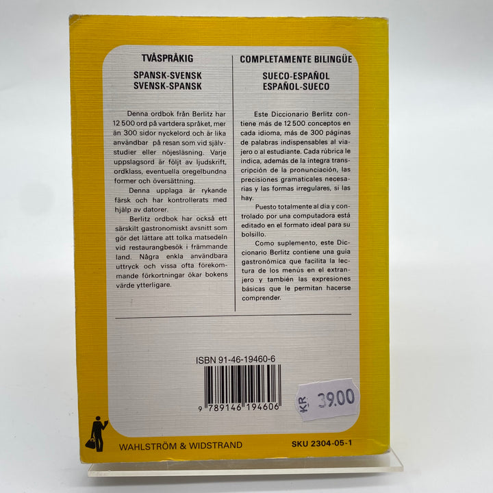Berlitz Spansk-Svensk Ordbok Gul Omslag