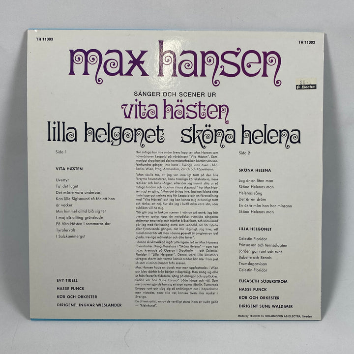 Max Hansen Retro Vinylskiva i Gott Skick