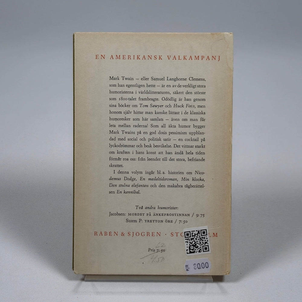 Mark Twain - En Amerikansk Valkampanj, Vintage Bok - Homy Secondhand Online