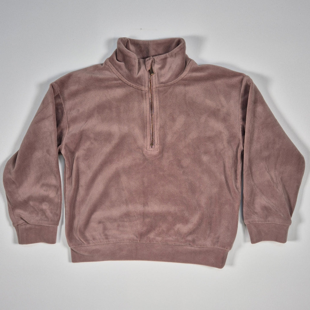 Brun Fleece Tröja med Halvdragkedja - Homy Secondhand Online