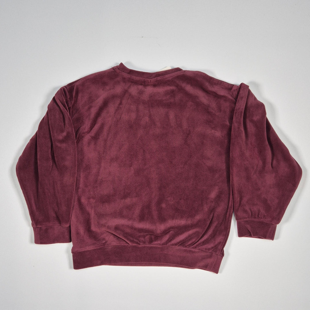 Vinröd Sweatshirt med Hjärtdetalj, Unisex - Homy Secondhand Online