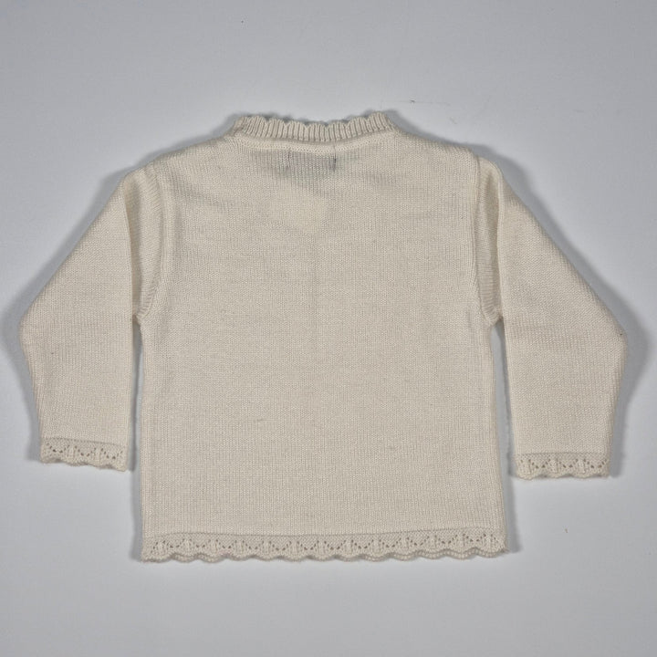 Charmig stickad tröja med blomdekorationer för barn - Homy Secondhand Online