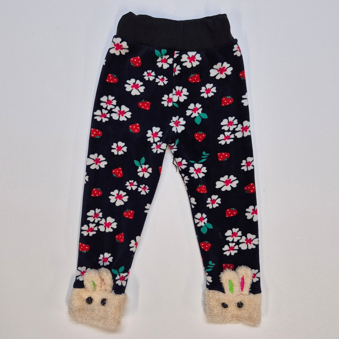 Barnleggings med jordgubbsmönster och kaninfötter - Homy Secondhand Online