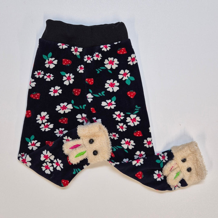 Barnleggings med jordgubbsmönster och kaninfötter - Homy Secondhand Online