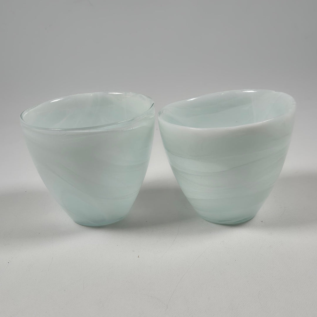 Eleganta mjukgröna glas skålar, 2 - pack - Homy Secondhand Online