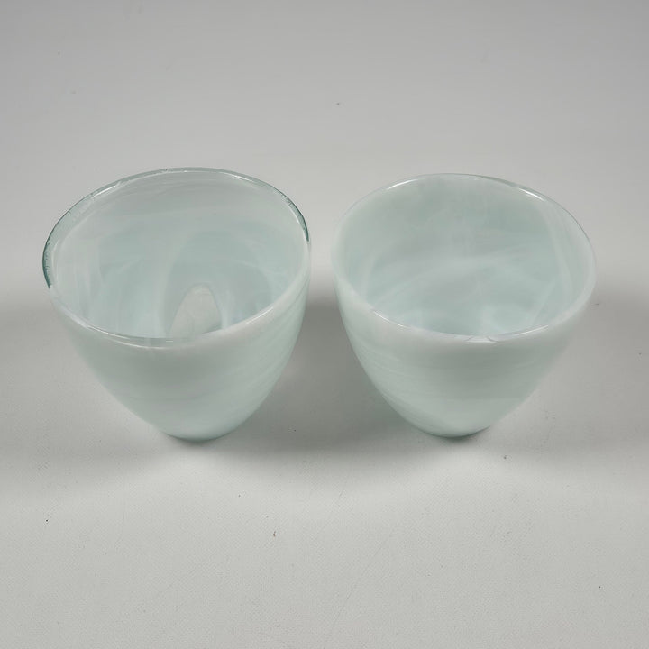 Eleganta mjukgröna glas skålar, 2 - pack - Homy Secondhand Online