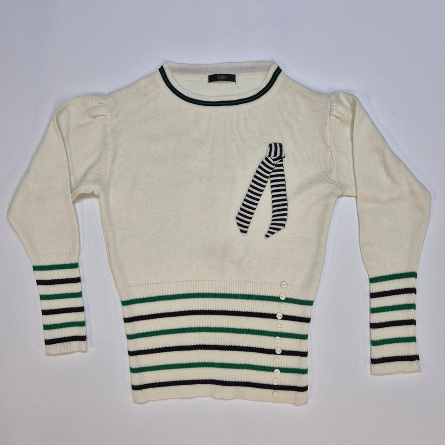 Charmig Vintage Barntröja med Randiga Detaljer - Homy Secondhand Online